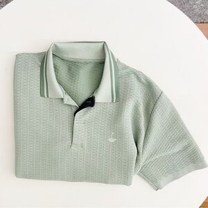 Fabletics Men’s the Fairway Polo Shirt Size XL Green Textured